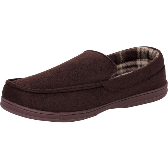 Van Heusen Mens Comfy Slip-on Micro Suede Softflannel Lining Slippers - Picture 2 of 7